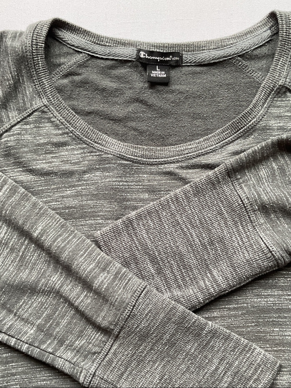 Champion Women's Heathered Charcoal Crewneck Sweater - Picture 3 of 5